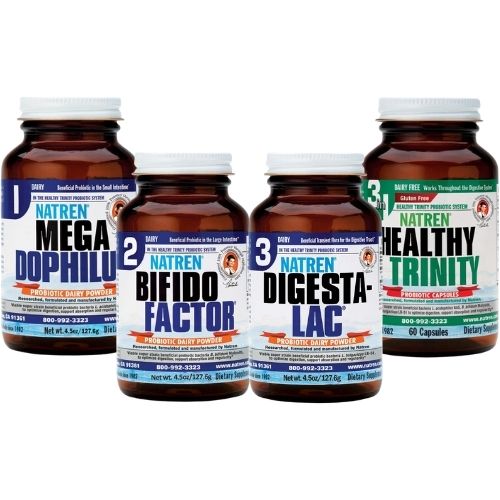 Products Bifido Factor/Digest LAC/Megadophilus ( 4.5oz Dairy) COMBO PACK + Healthy Trinity 60 Capsules